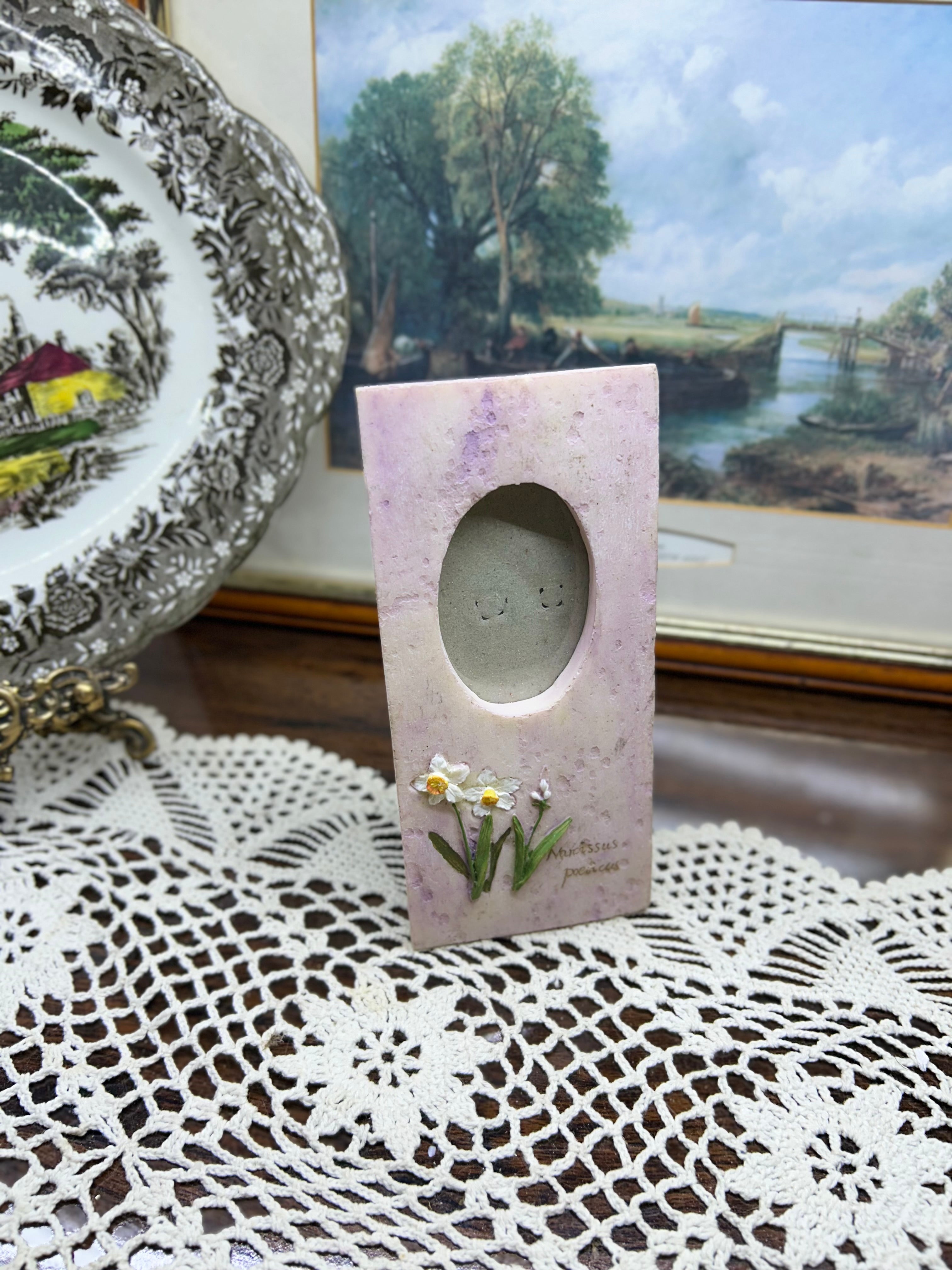 Vintage handpainted resin photo frame