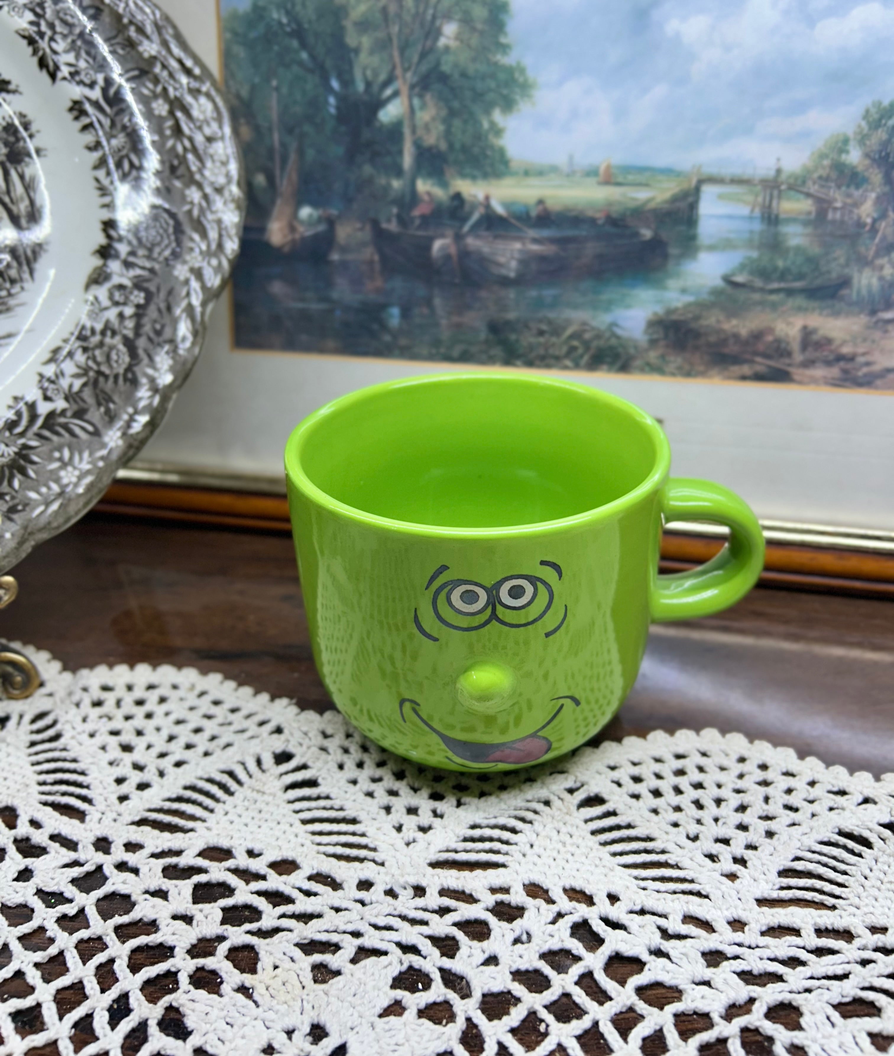 3D ceramic large handled cereal mug — ceramic