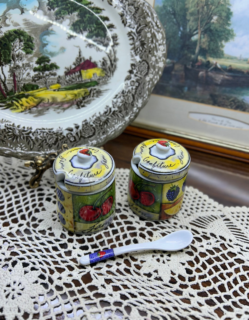 MSC International "Joie de Vivre" confiture marmalade jars — Set of 2