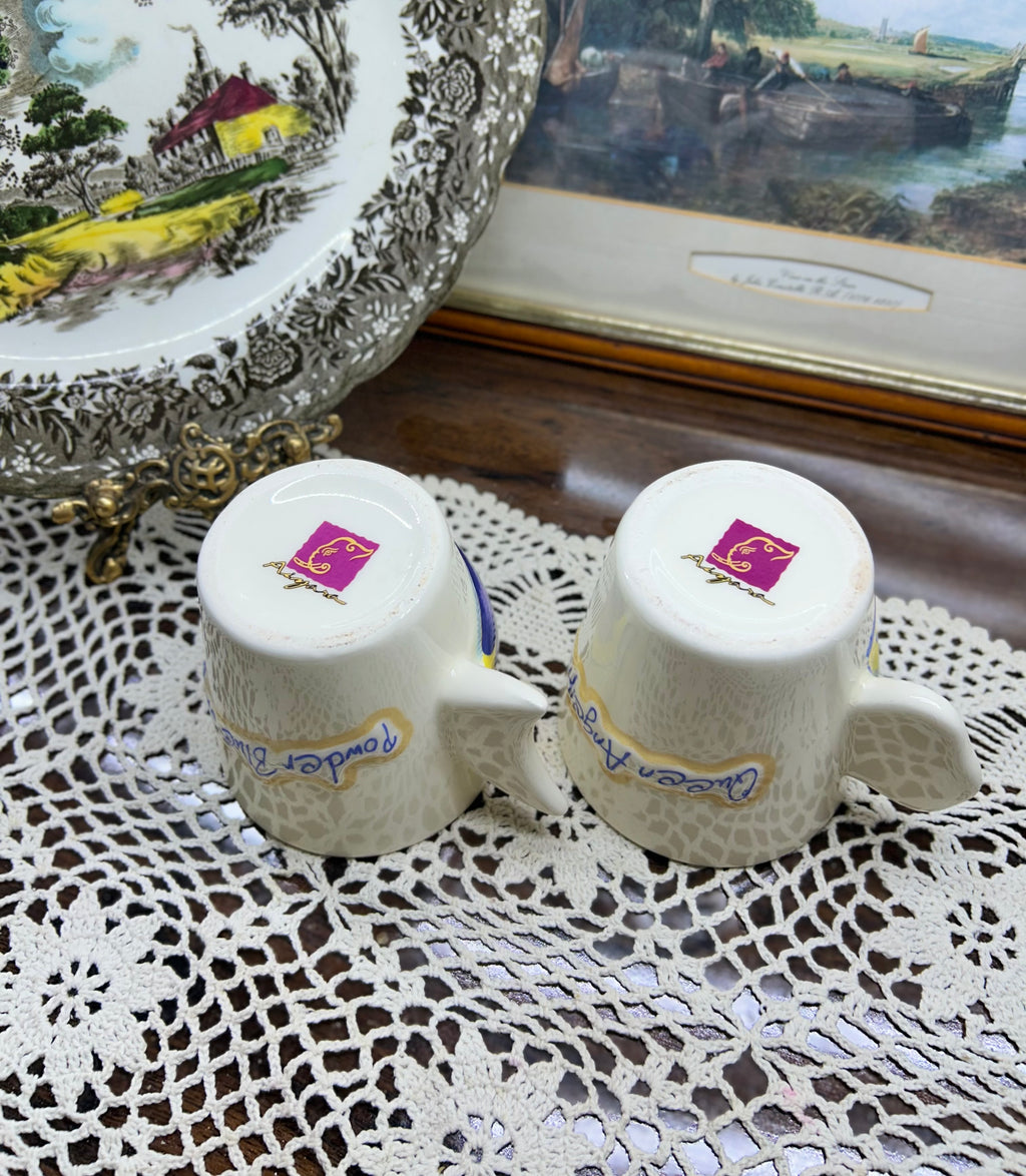 3D painted fish shaped mugs — Cermaic pair