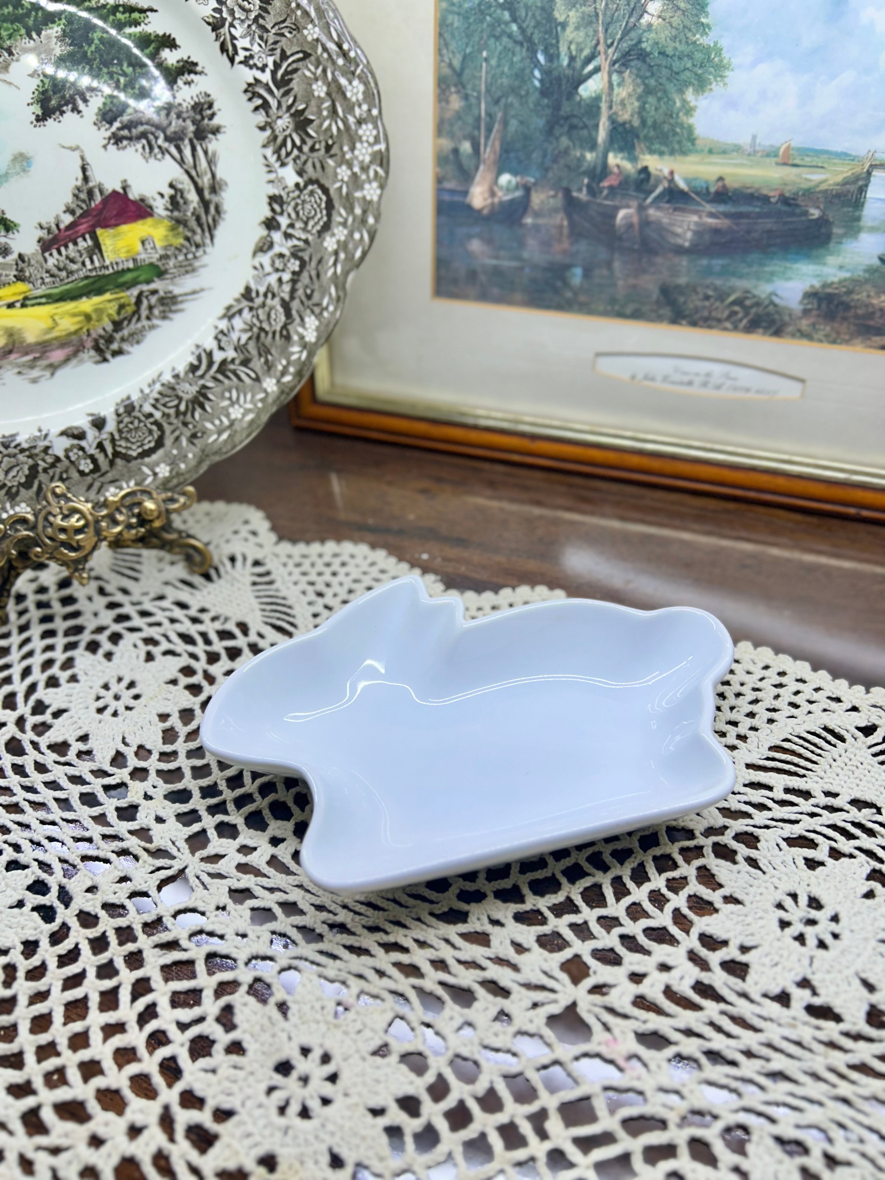 Dunelm white cermaic bunny shaped tidbit dish