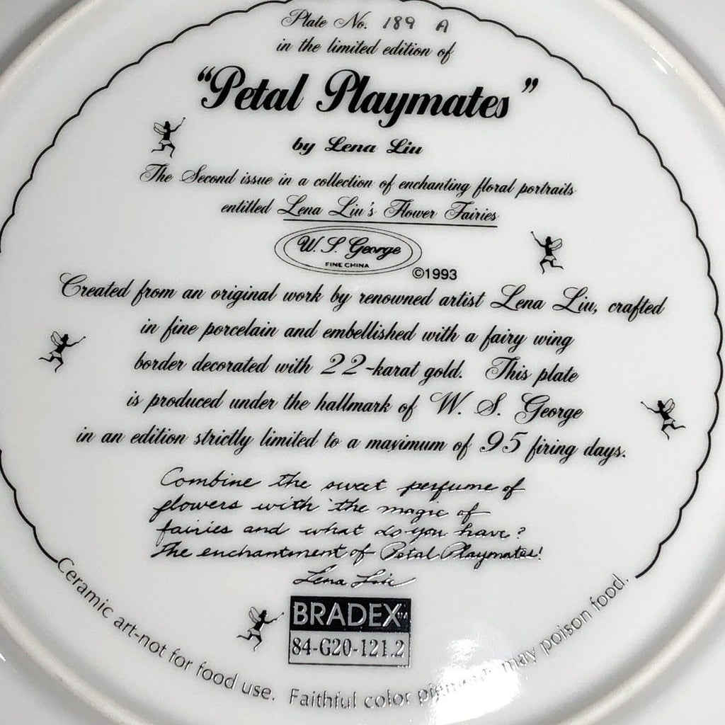 Lena Liu's Basket Bouquets "Petal Playmates" Collectors Plate by WS George, 1992 LIMITED EDITION