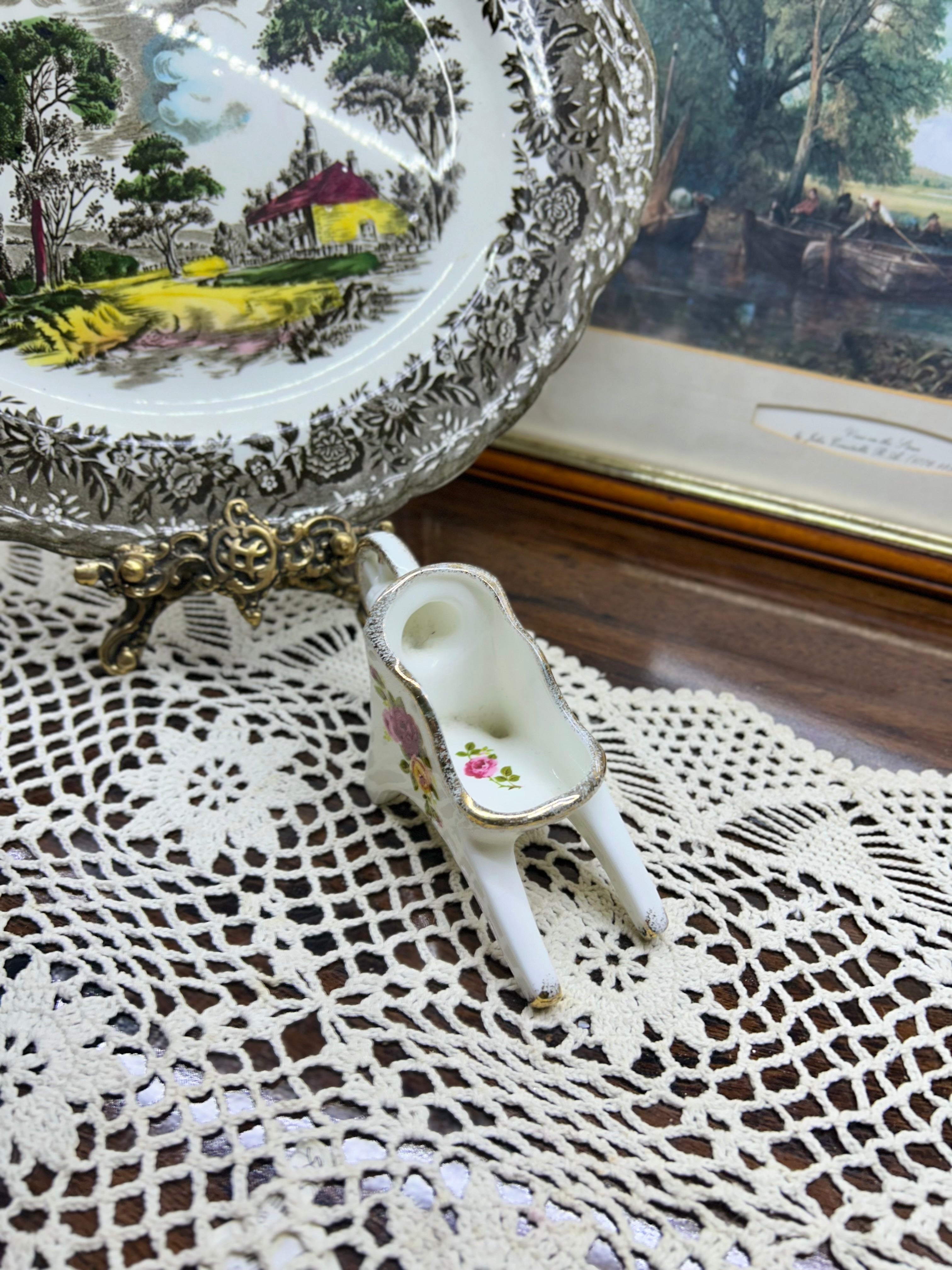 Vintage floral decoration cart