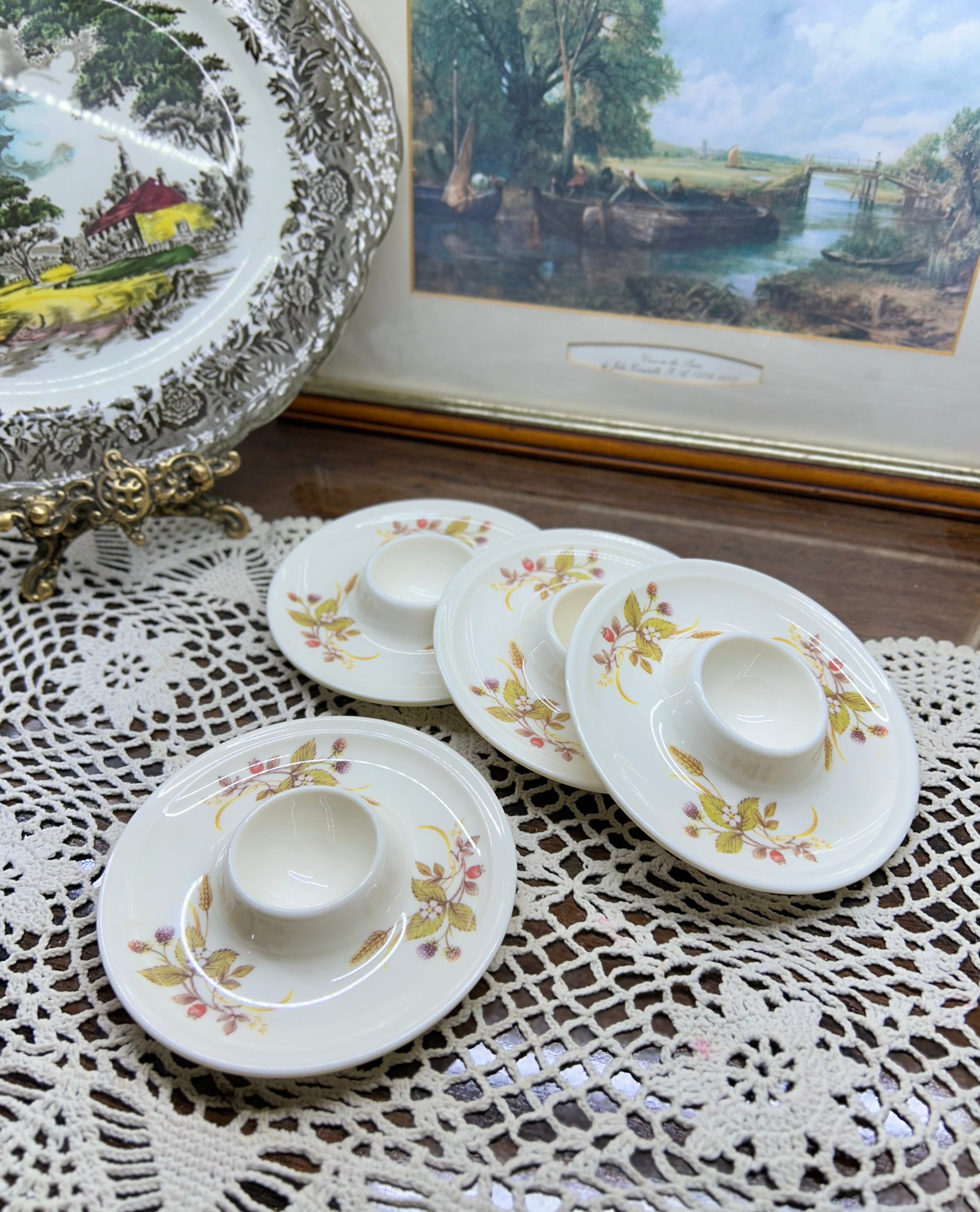 St. Michael Marks & Spencer "Harvest" design egg cups — set of 4