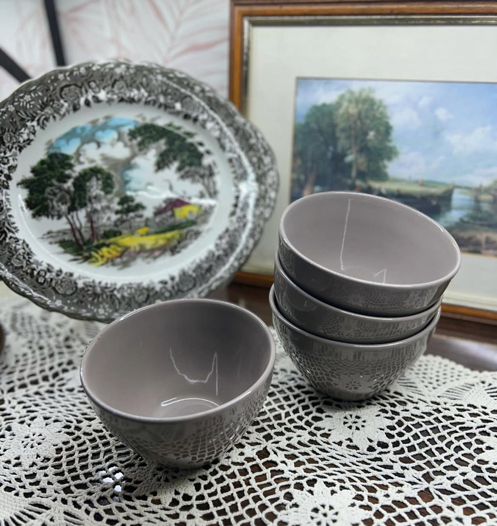 ECHOES ceramic deep bowls — SET OF FOUR