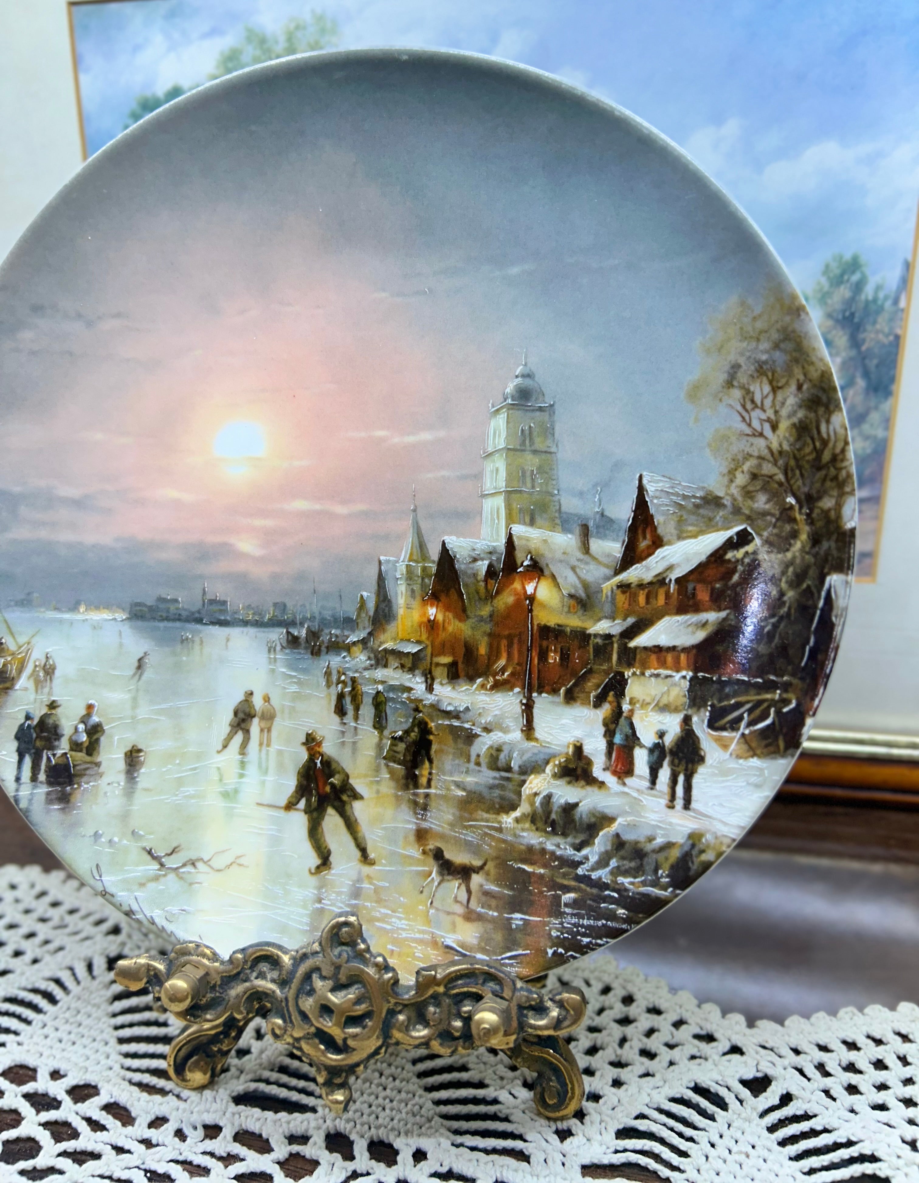 Vintage Collectible Plate - Fürstenberg Plate no 1 in the series Romantic Winter Scenes - Ludwig Muninger - 1987