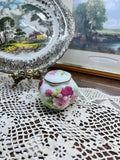 Vintage crown floral preserve pot — England