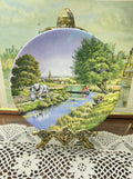 Royal Worcester collector plate titled "Along the Towpath," featuring artwork by Roger Kent 7”