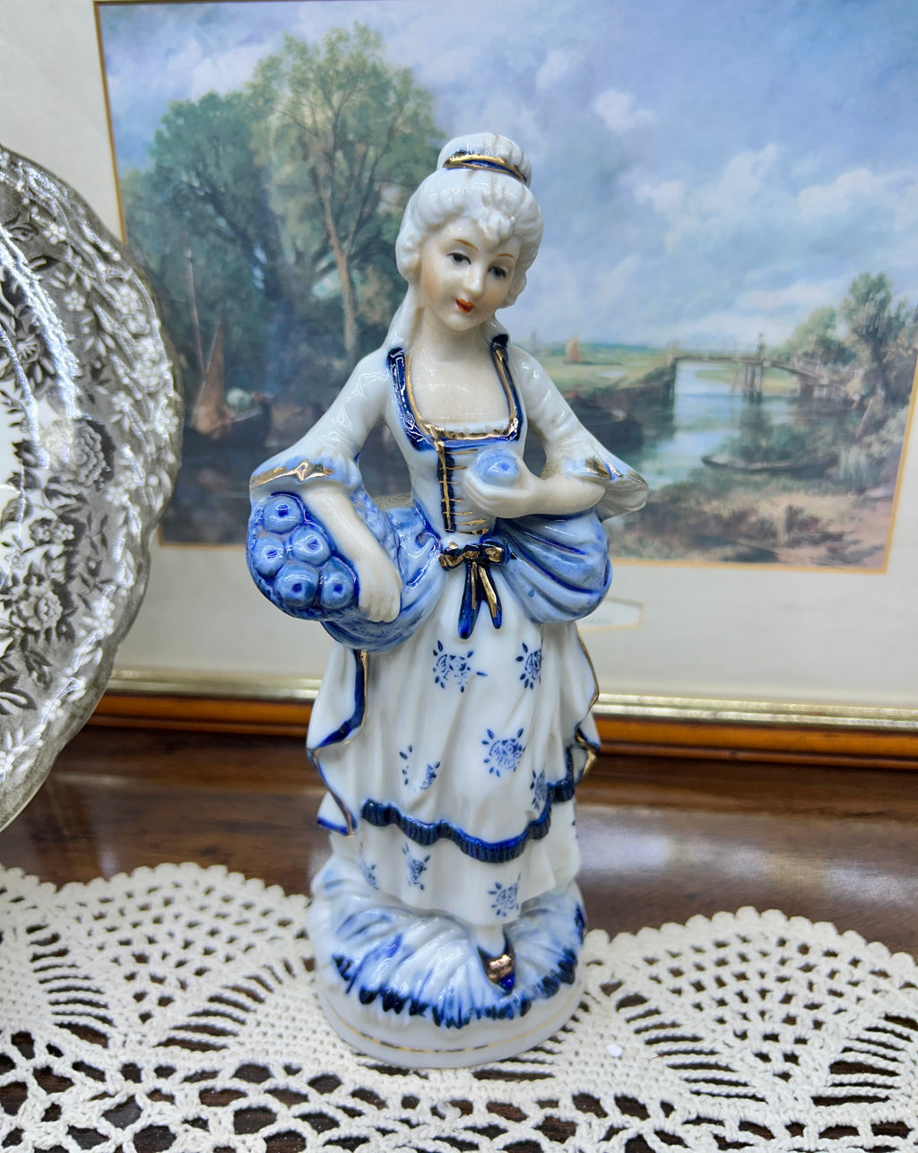Vintage porcelain Bisque Edwardian decorative figurine — JAPAN