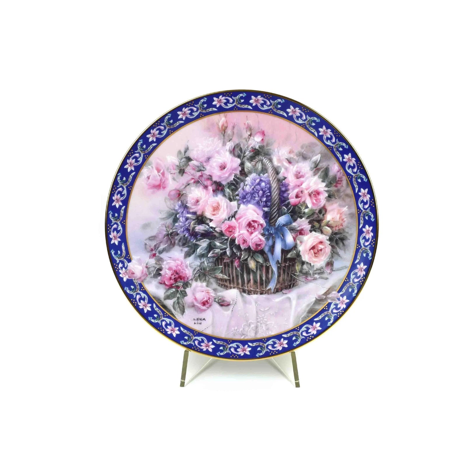 Lena Liu's Basket Bouquets "Roses" Collectors Plate by WS George, 1992 LIMITED EDITION