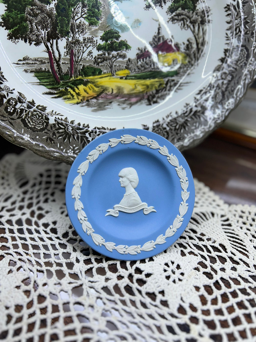 Wedgwood Jasperware trinket dish — commemorating the 1981 Royal Wedding of Prince Charles and Lady Diana Spencer.
