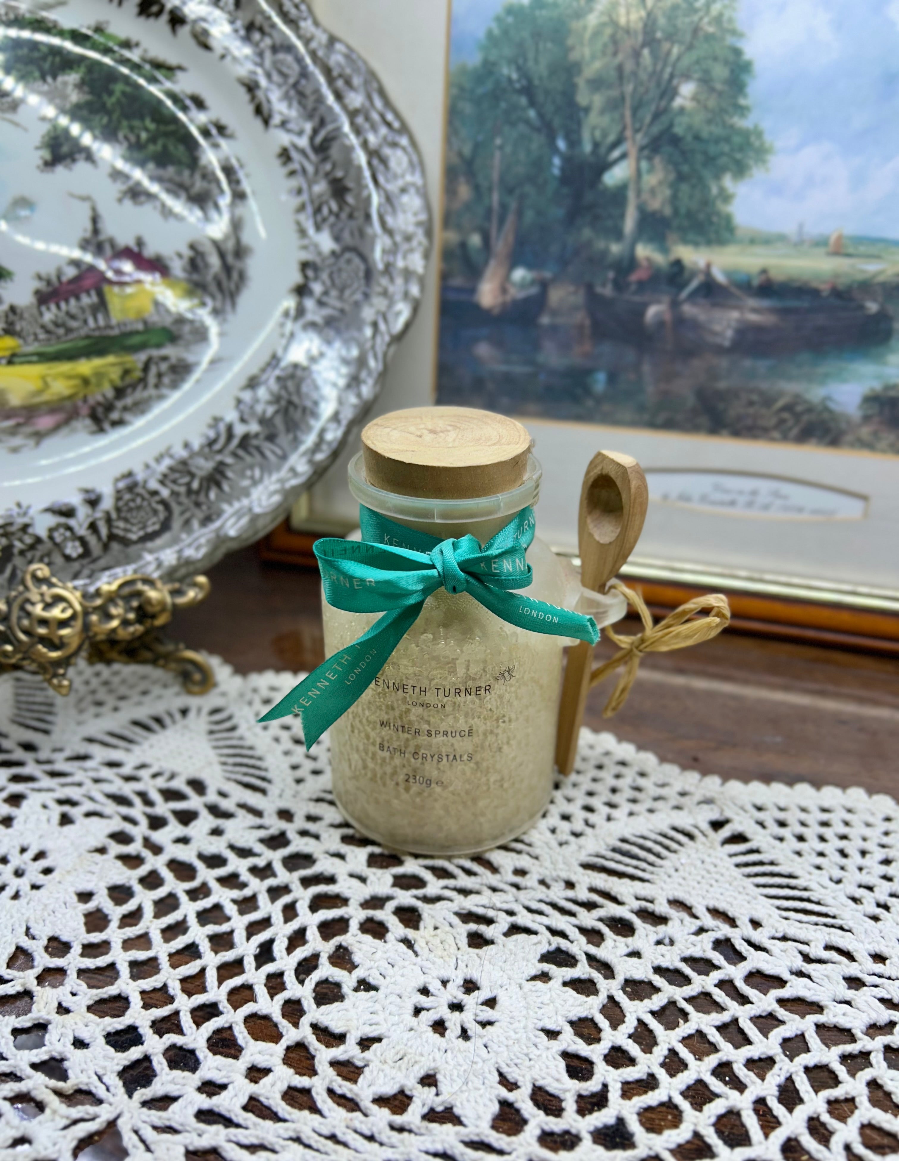 Bottle of Kenneth Turner London Winter Spruce Bath Crystals