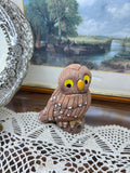 Vintage hand painted owl figurine 5”