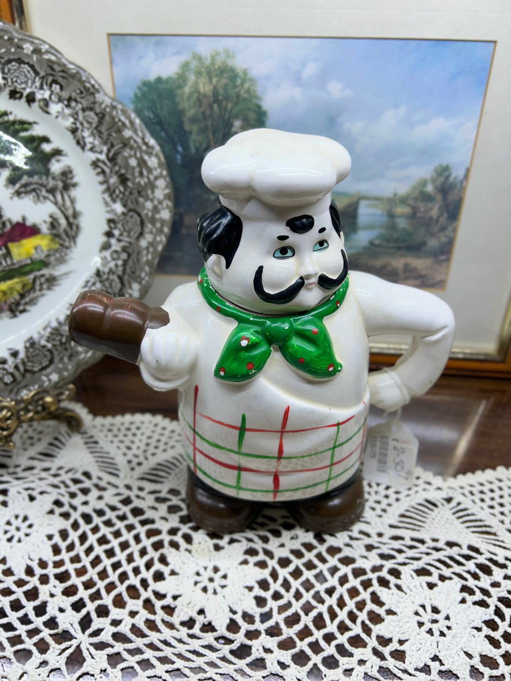 vintage ceramic chef figural teapot