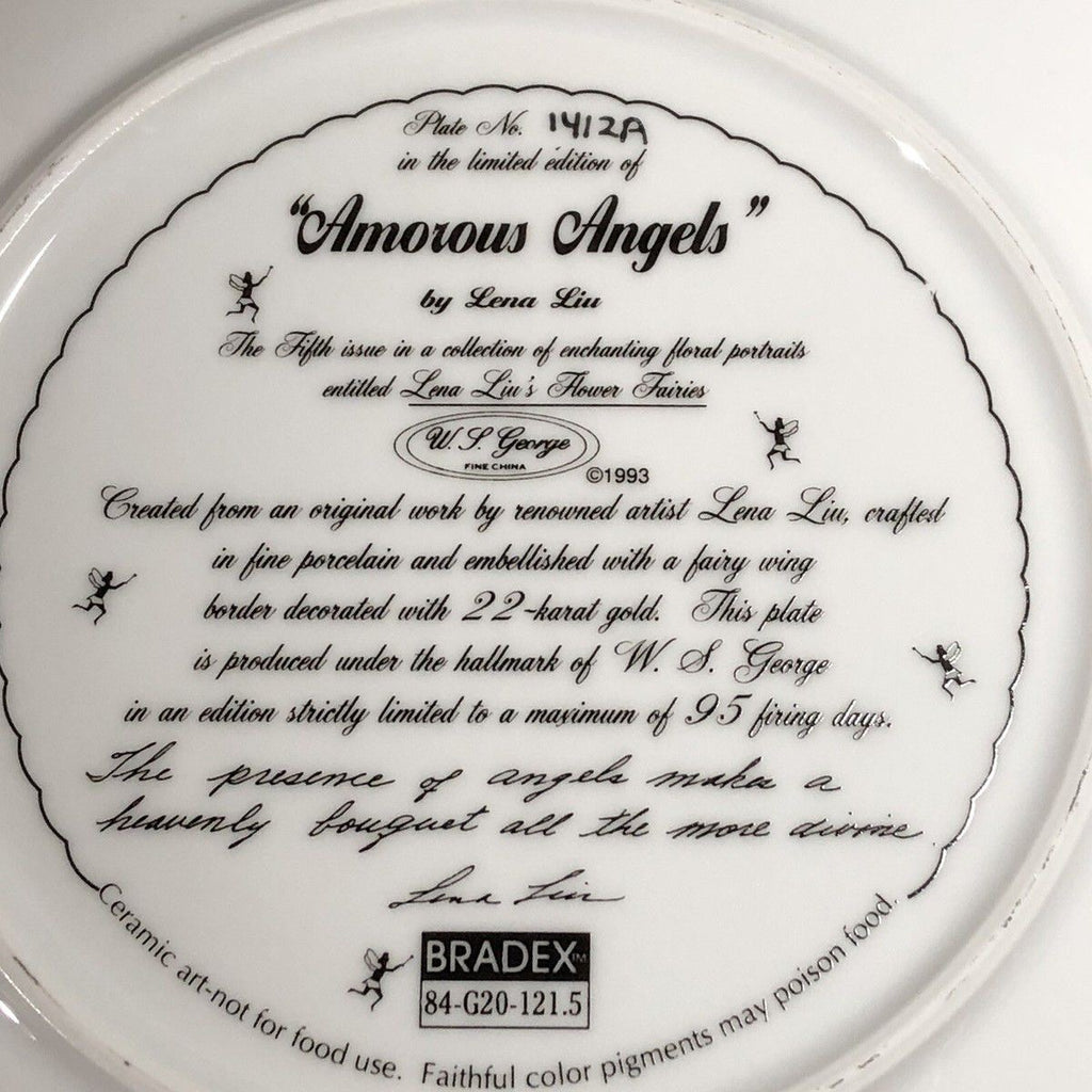 Lena Liu's Basket Bouquets "Amorous Angels" Collectors Plate by WS George, 1992 LIMITED EDITION