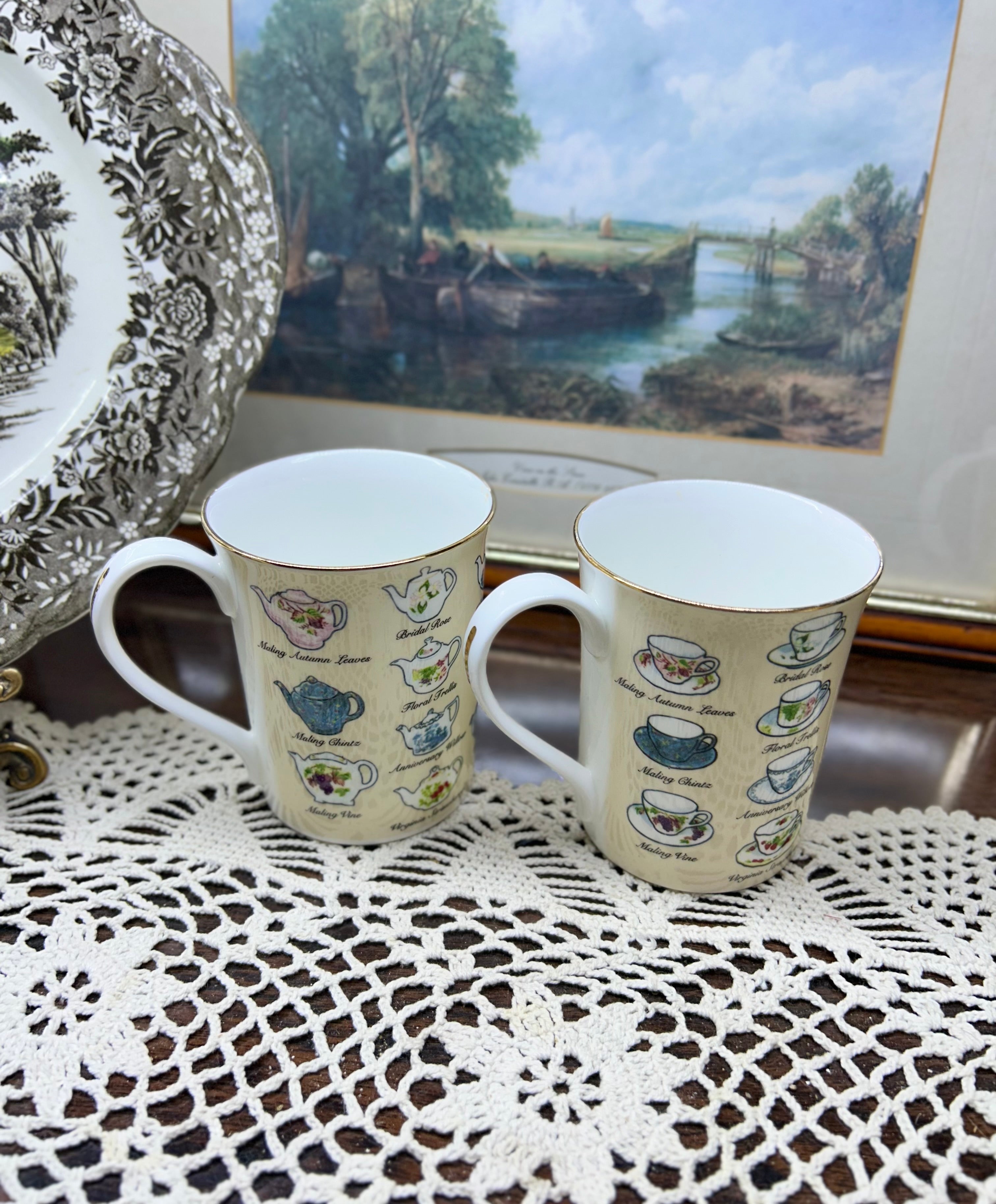 Ringtons “the heritage collection” tea mugs — PAIR fine bone China