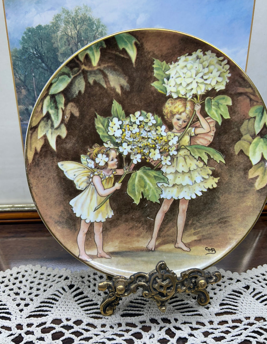 Vintage collectible porcelain plate from the "Festival of Flower Fairies" series
