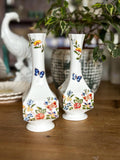 Aynsley Cottage Garden bone china square body vase 7” — England