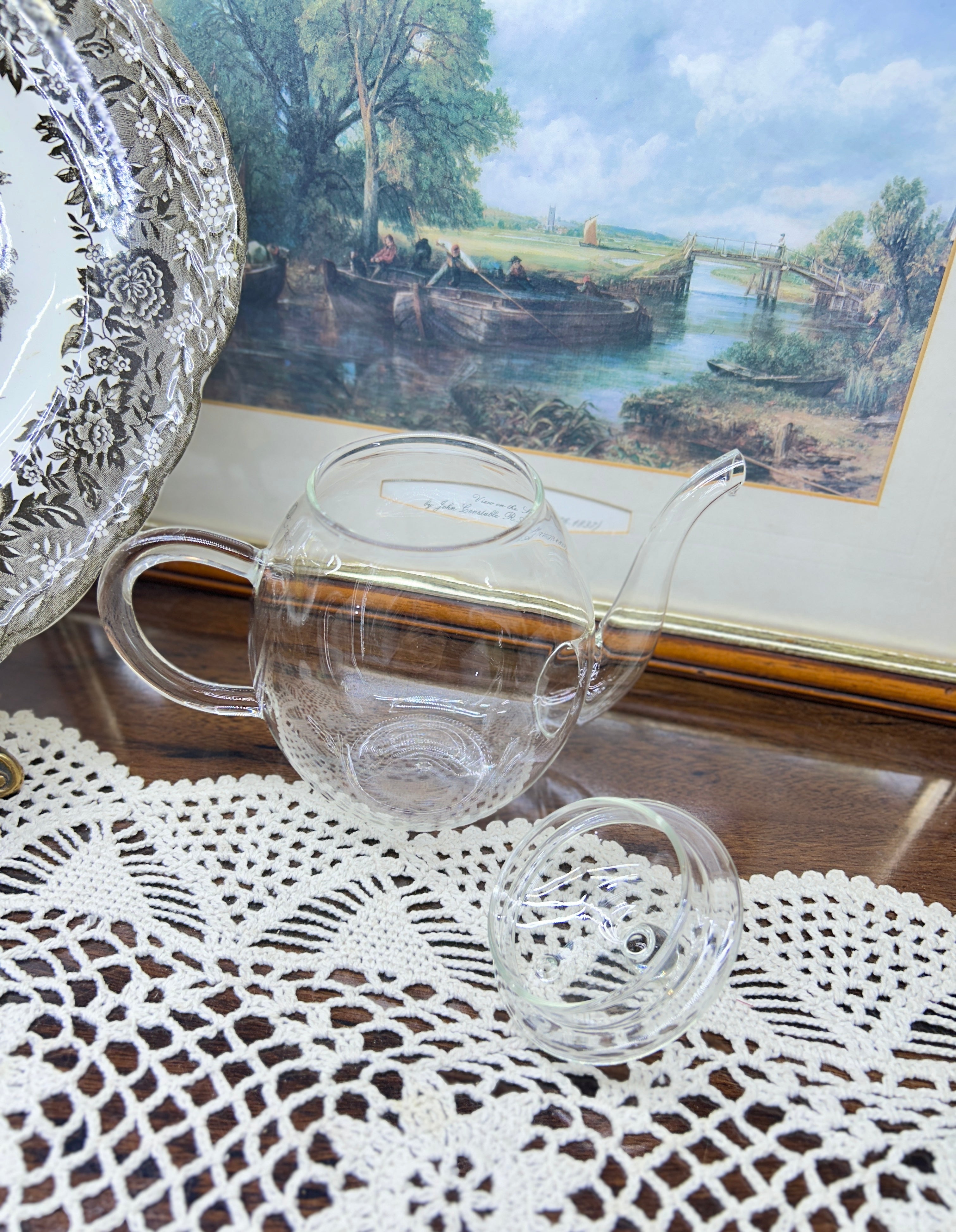 Creano brand 500ml glass teapot designed for blooming tea — boxed