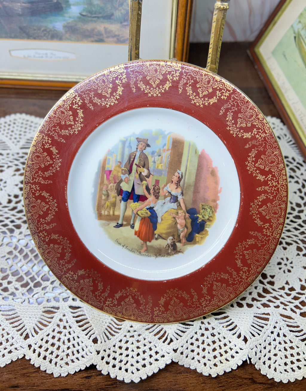 Vintage "Cries of London" decorative plate — specifically featuring the "Yellow Primroses" scene 12”