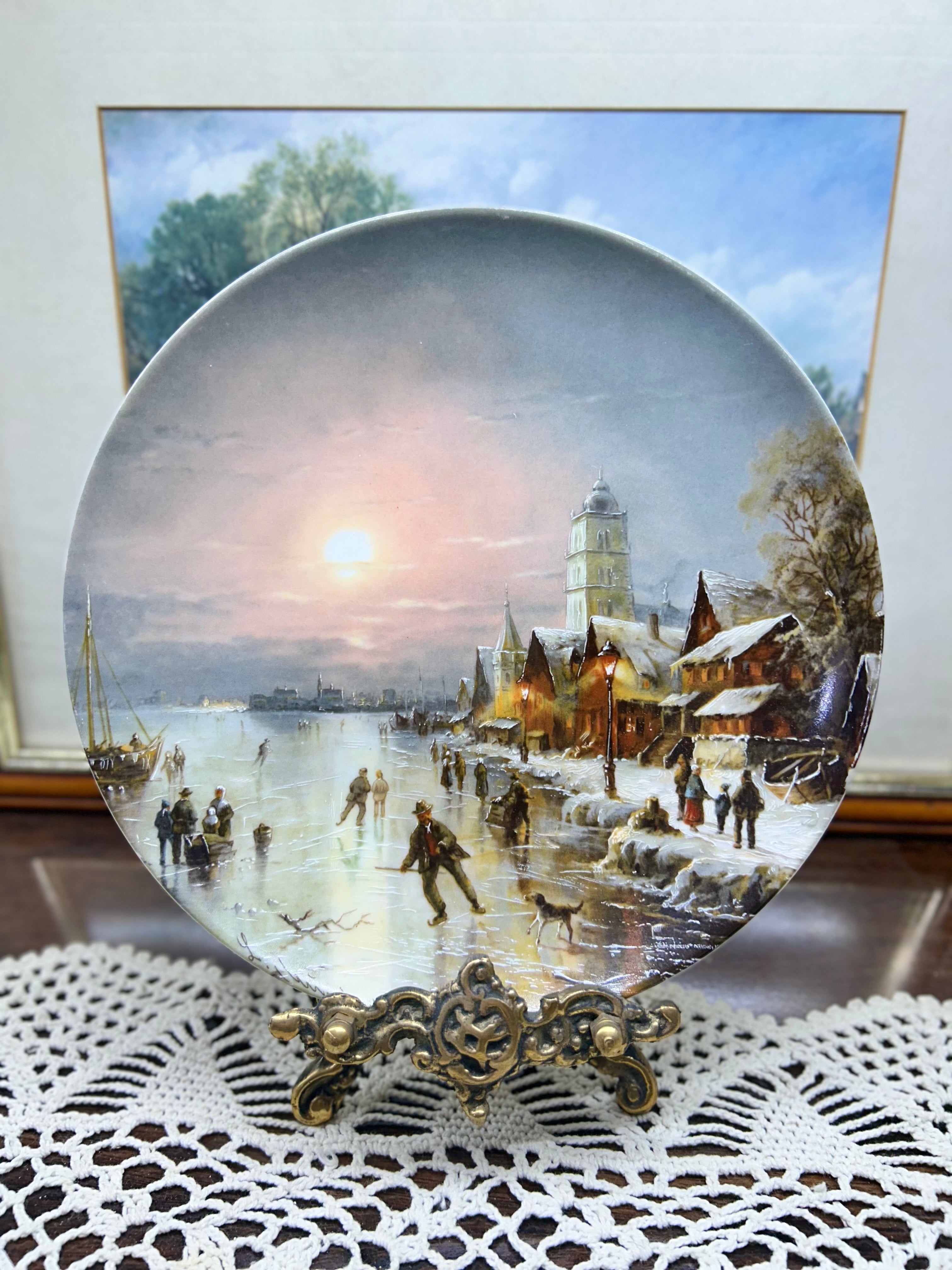 Vintage Collectible Plate - Fürstenberg Plate no 1 in the series Romantic Winter Scenes - Ludwig Muninger - 1987