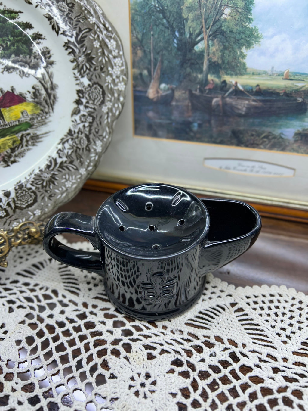 Victorian ceramic shaving scuttle or shaving mug | traditionally used by gentlemen for wet shaving.
