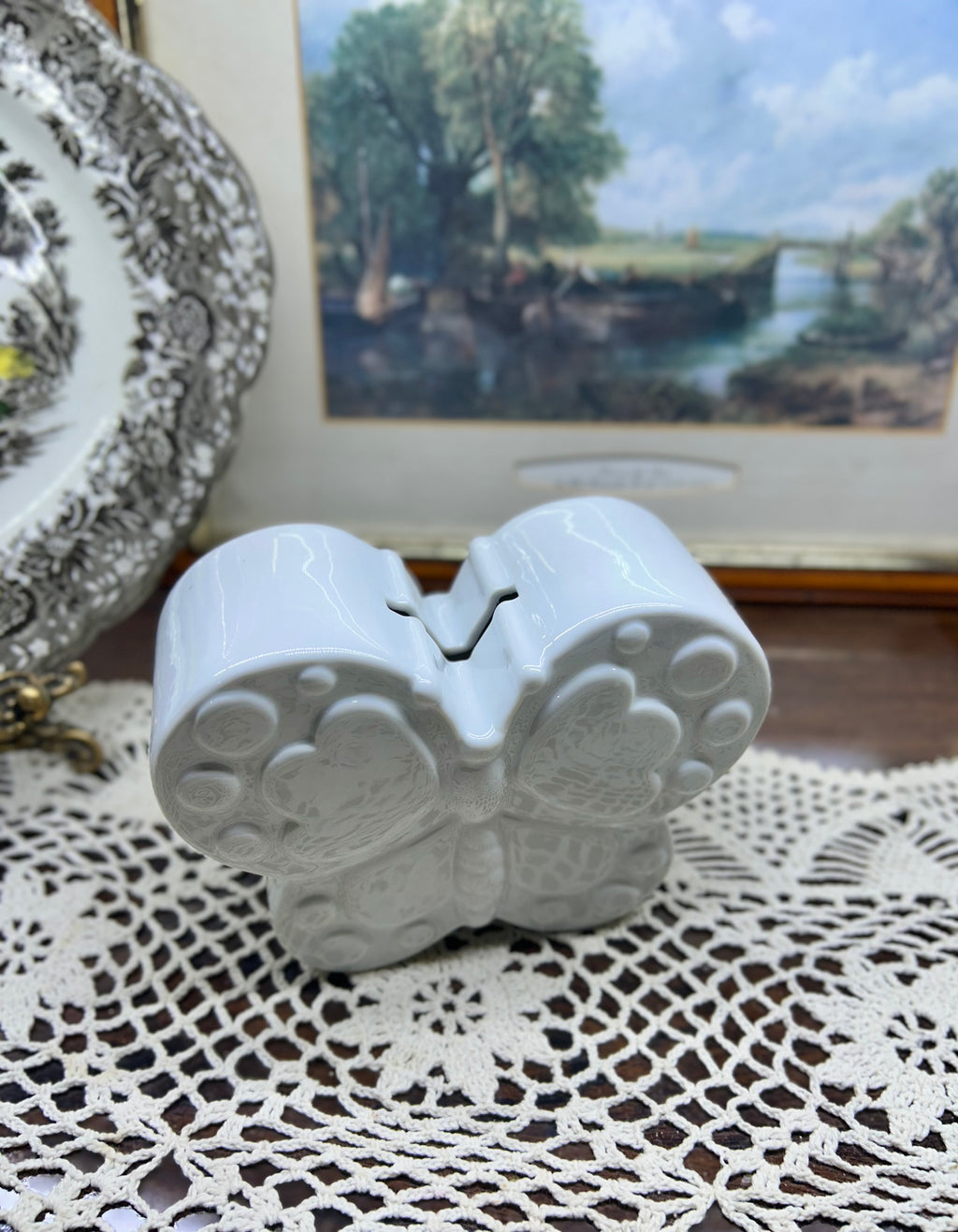 Ceramic butterfly shaped coin bank