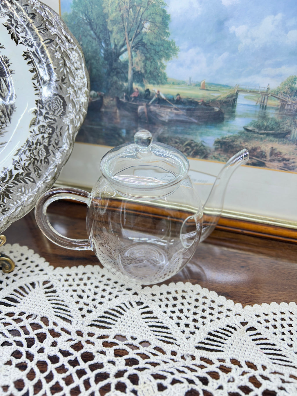 Creano brand 500ml glass teapot designed for blooming tea — boxed