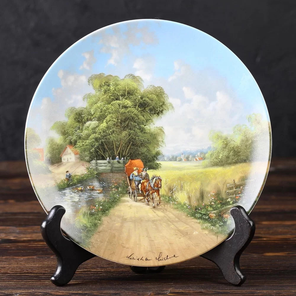 "Daytrip in the Summertime" — Vintage 7” collector’s plate from Lückel’s Idyllic Village Life (Seltmann Weiden, 1987)