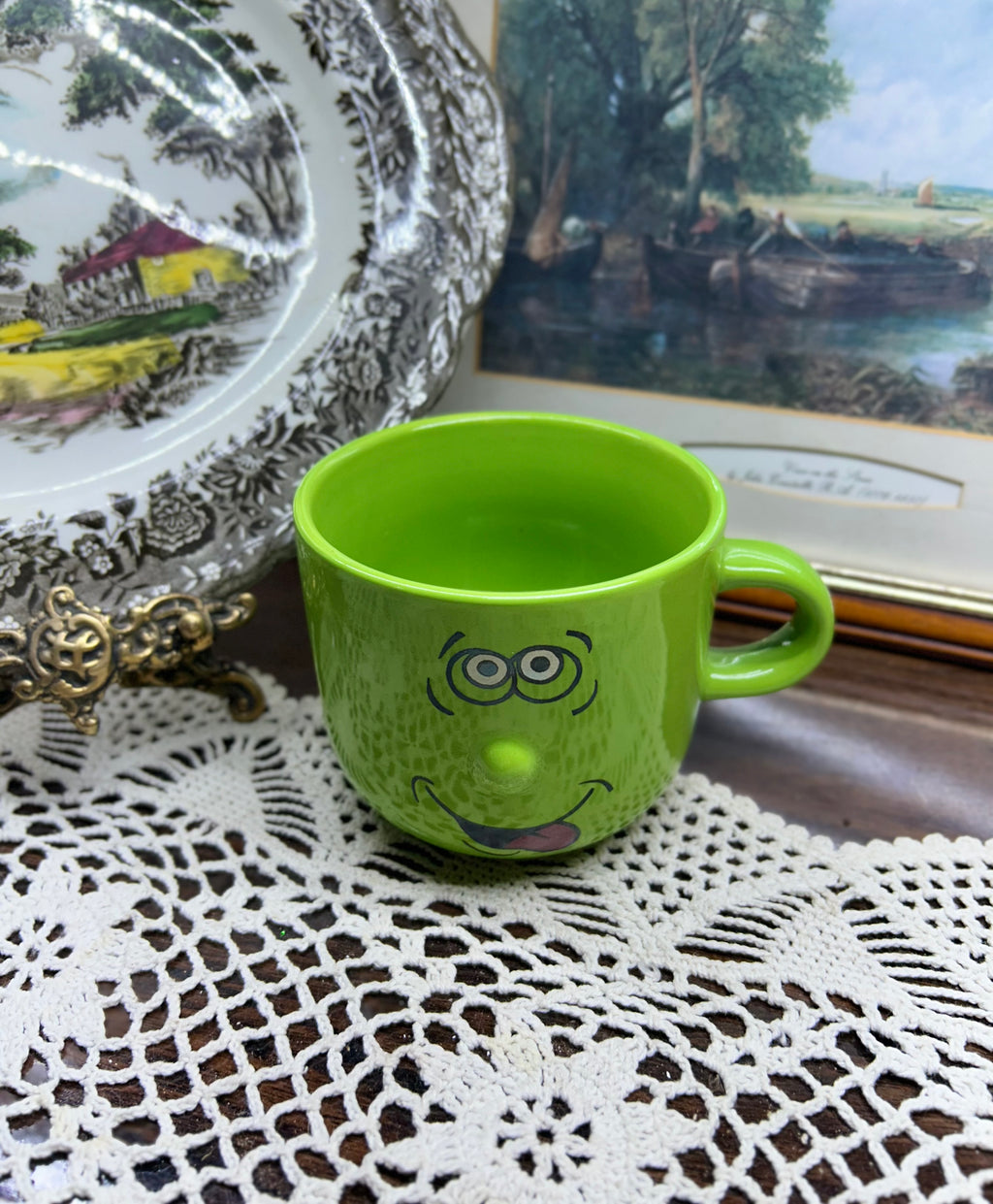 3D ceramic large handled cereal mug — ceramic