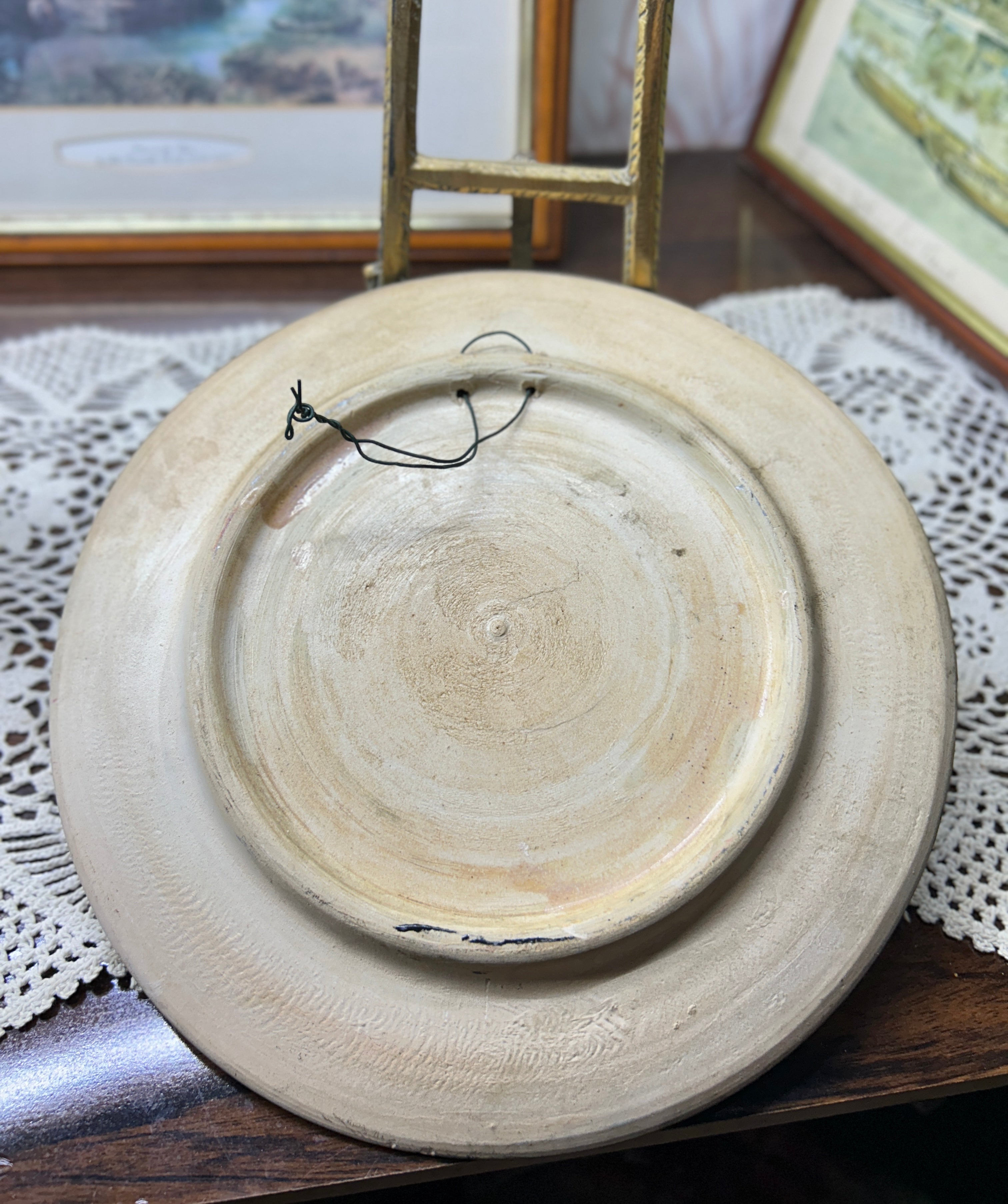 Hand-painted Tunisian ceramic decorative plate 12”