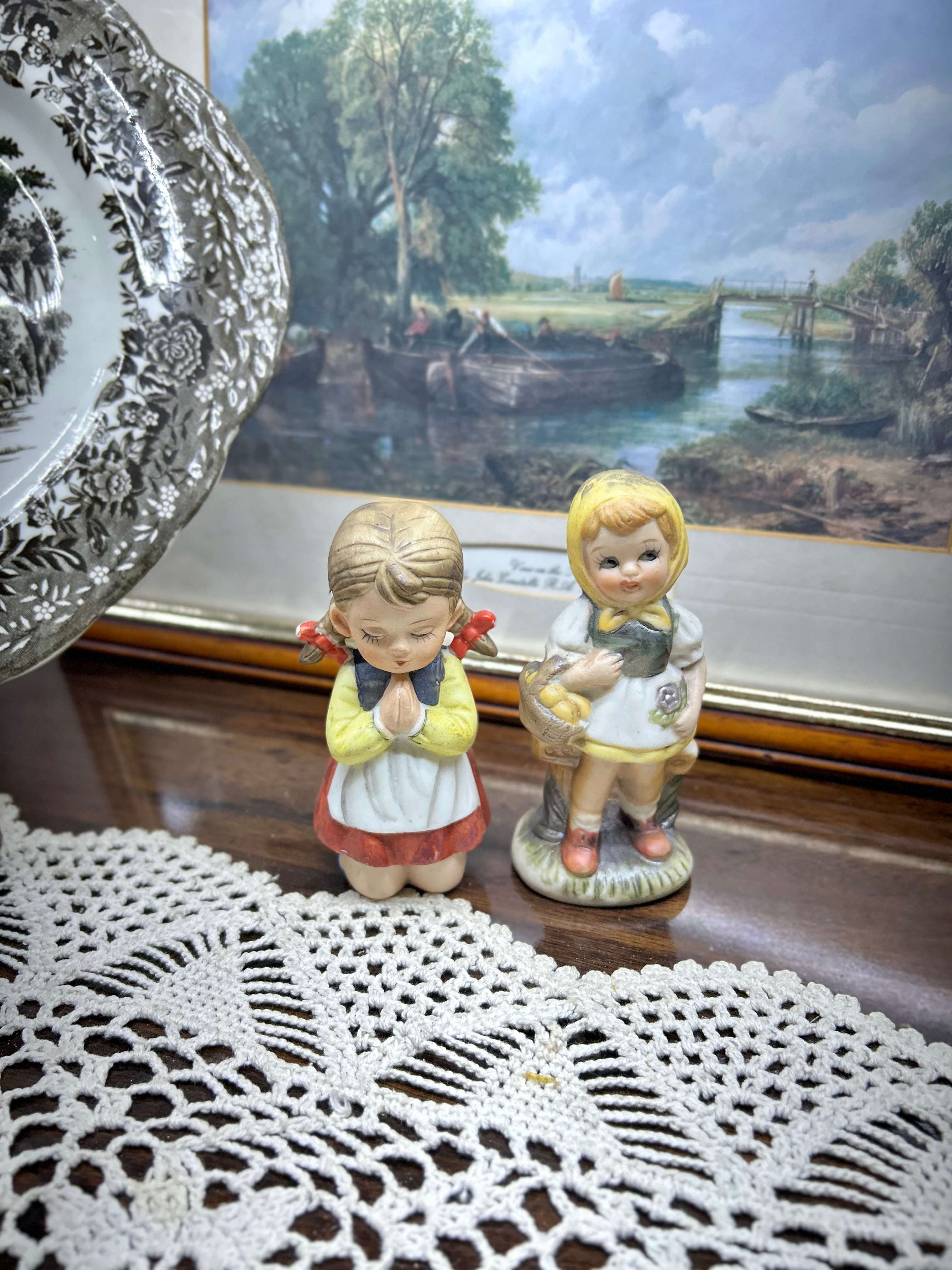 Vintage Goebel Hummel porcelain figures — handpainted ceramic