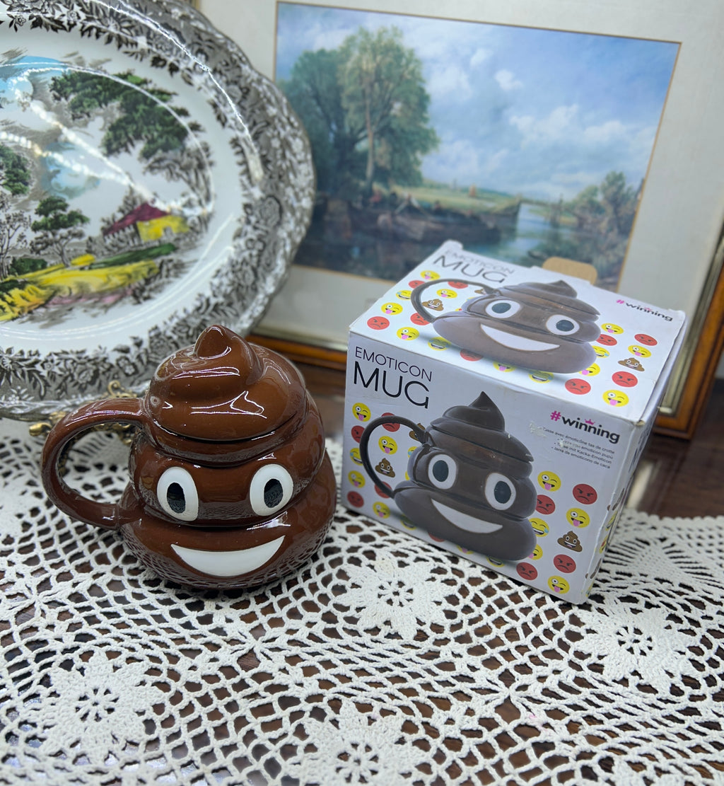 Emotive Mug from Puckator Ltd. novelty ceramic cup designed to look like an emoji with lid — boxed