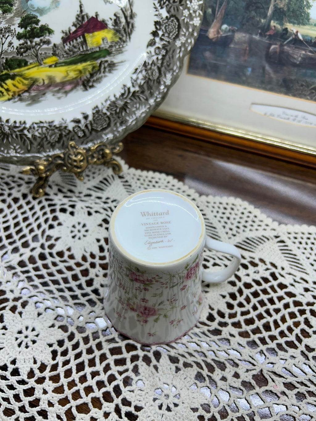 Vintage whittled of Chelsea “Vintage rose” Mug — fine bone china