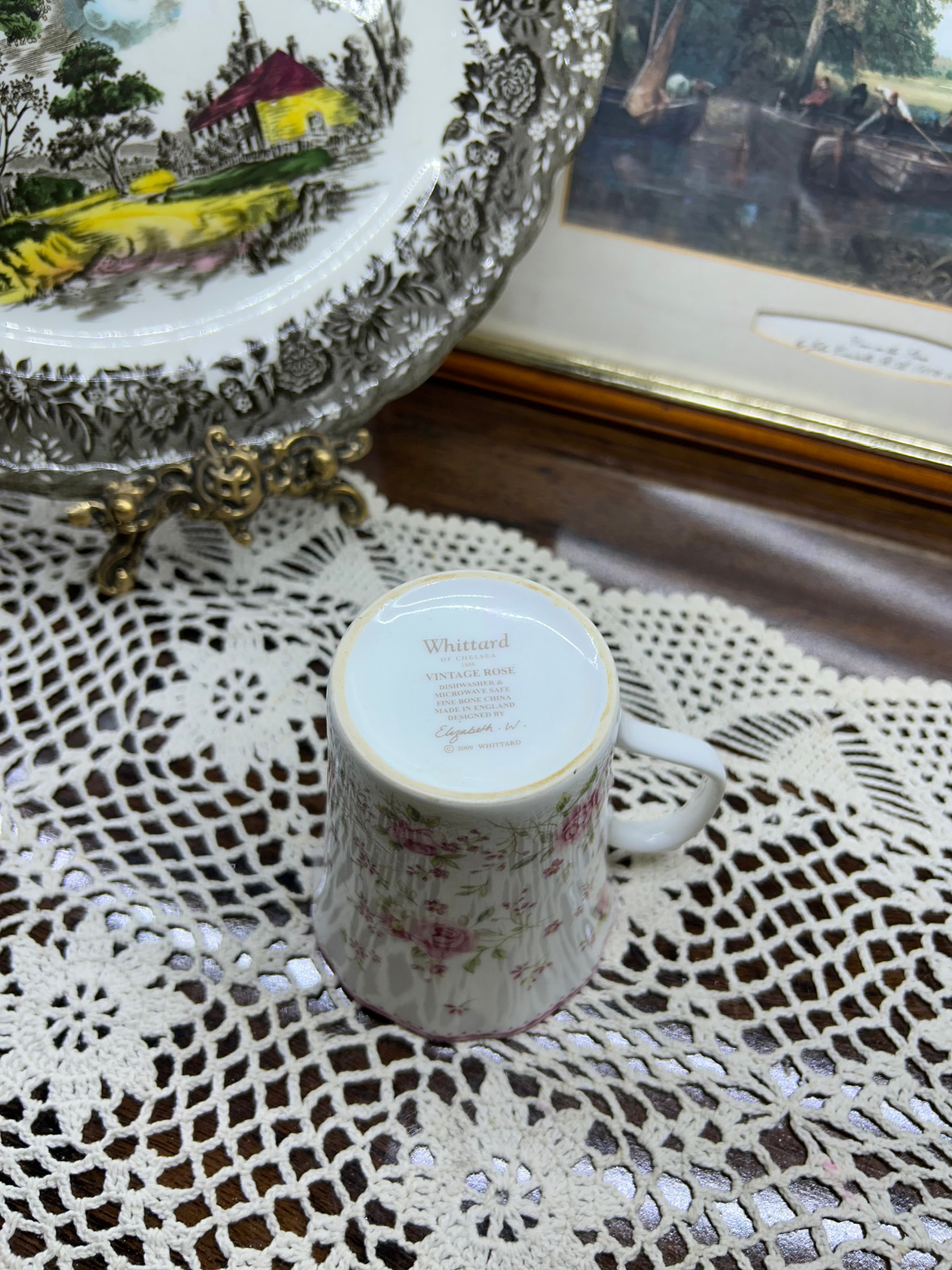 Vintage whittled of Chelsea “Vintage rose” Mug — fine bone china