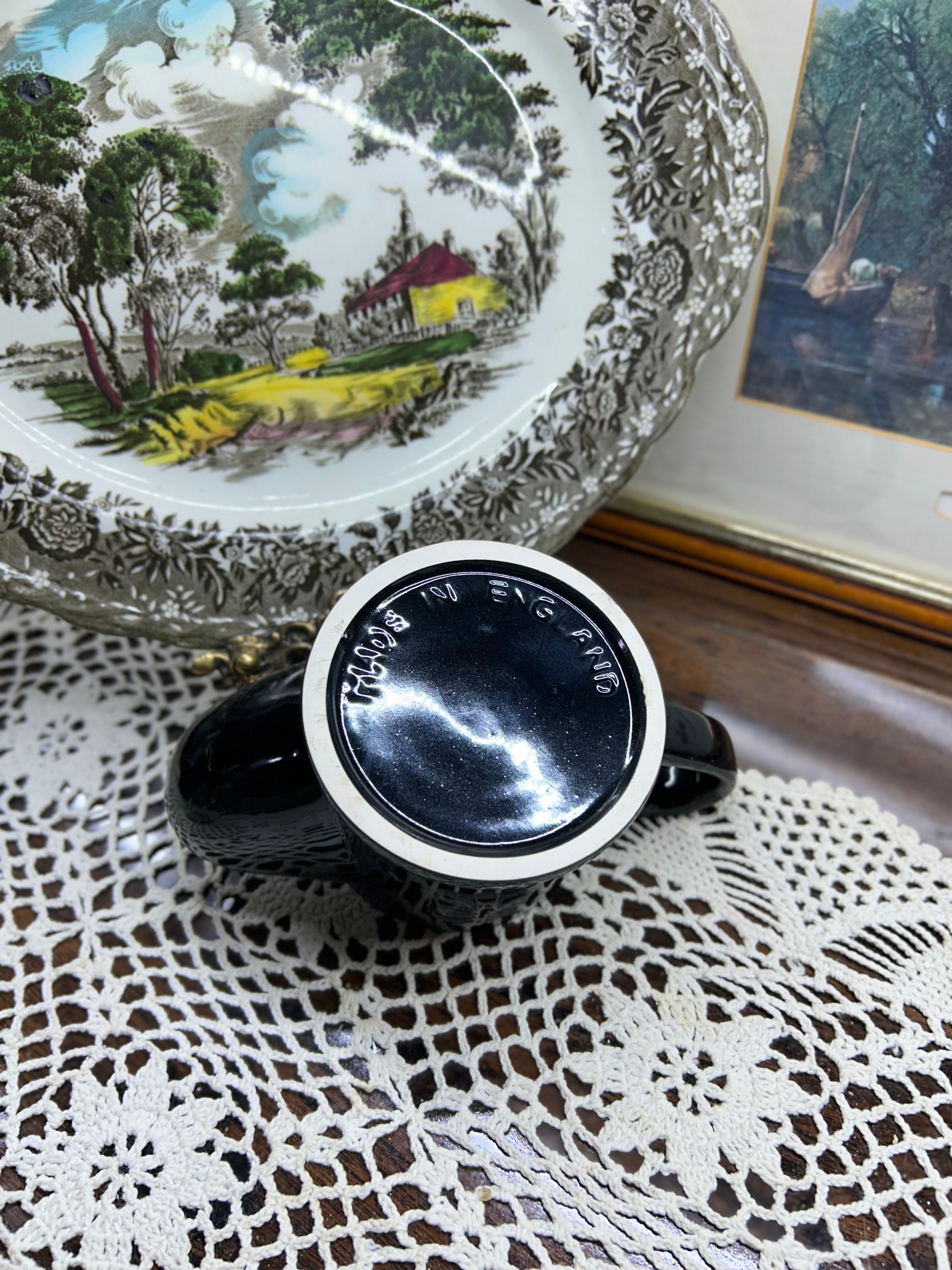 Victorian ceramic shaving scuttle or shaving mug | traditionally used by gentlemen for wet shaving.