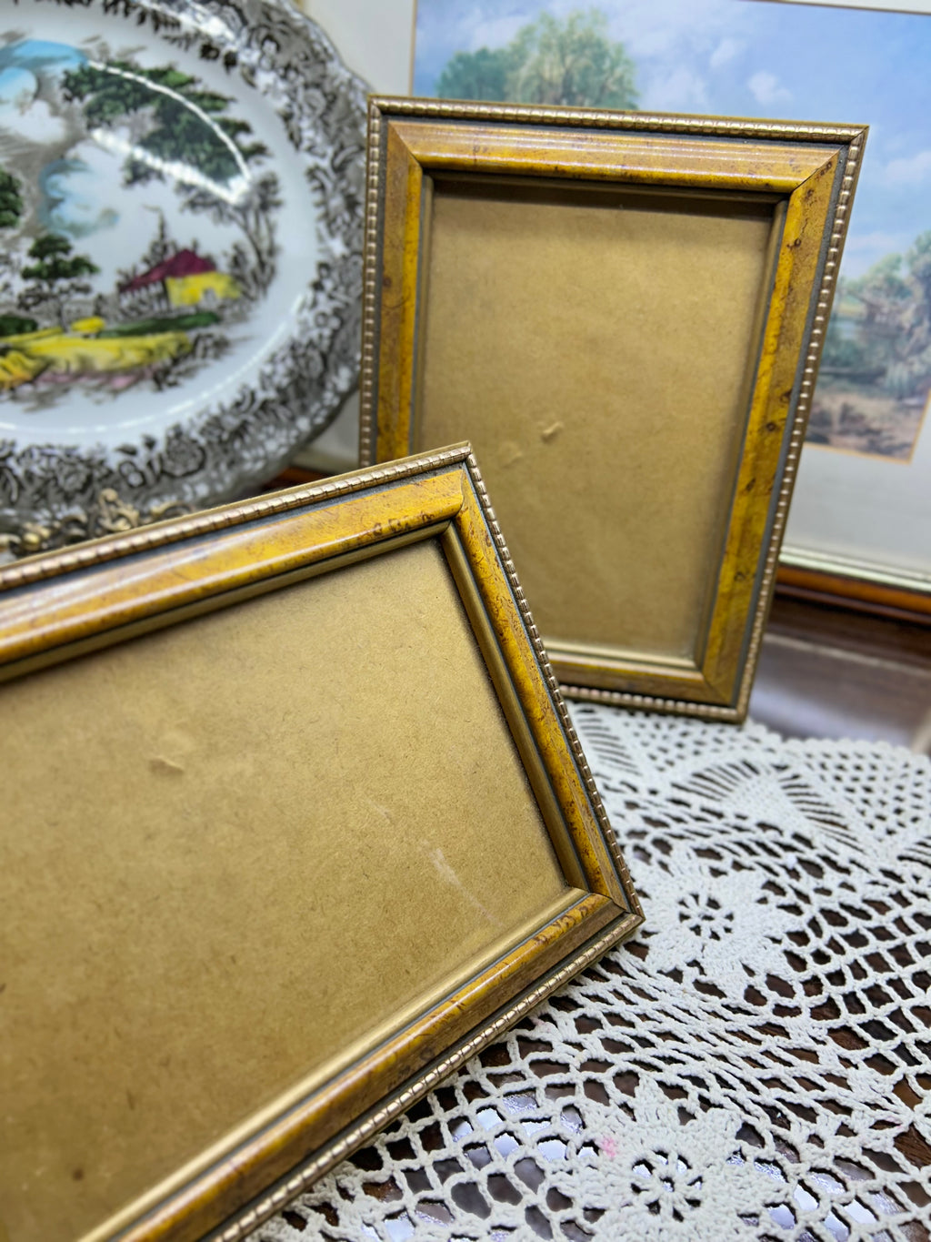 Pair of wooden photo frames — England