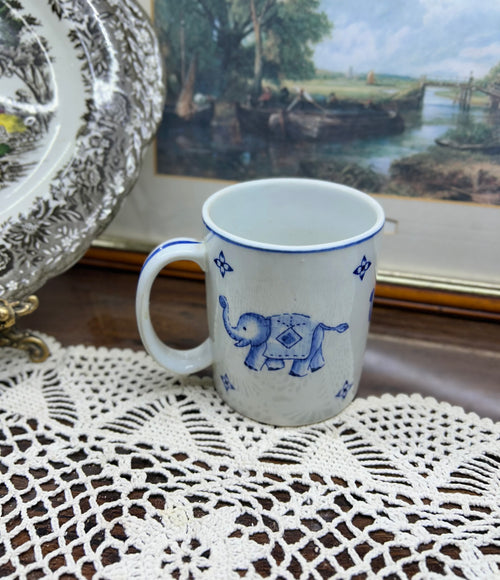Ceramic elephant painted tea mug — Thailand