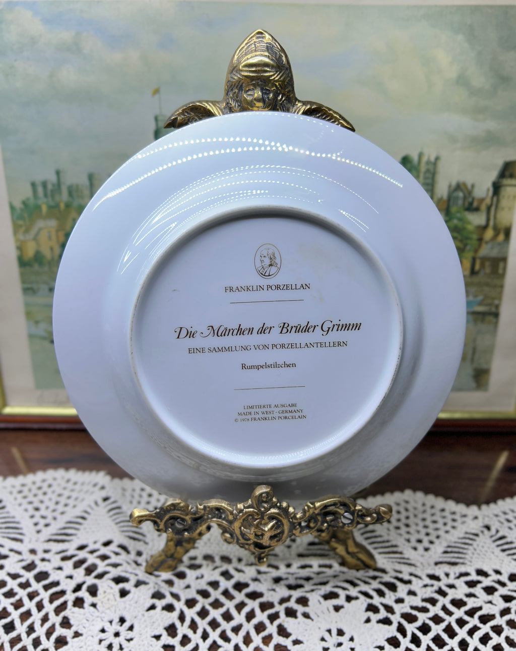 Franklin Porcelain 1978 Grimm's Fairy Tales LE Collector wall Plate - Rumpelstiltskin 6”