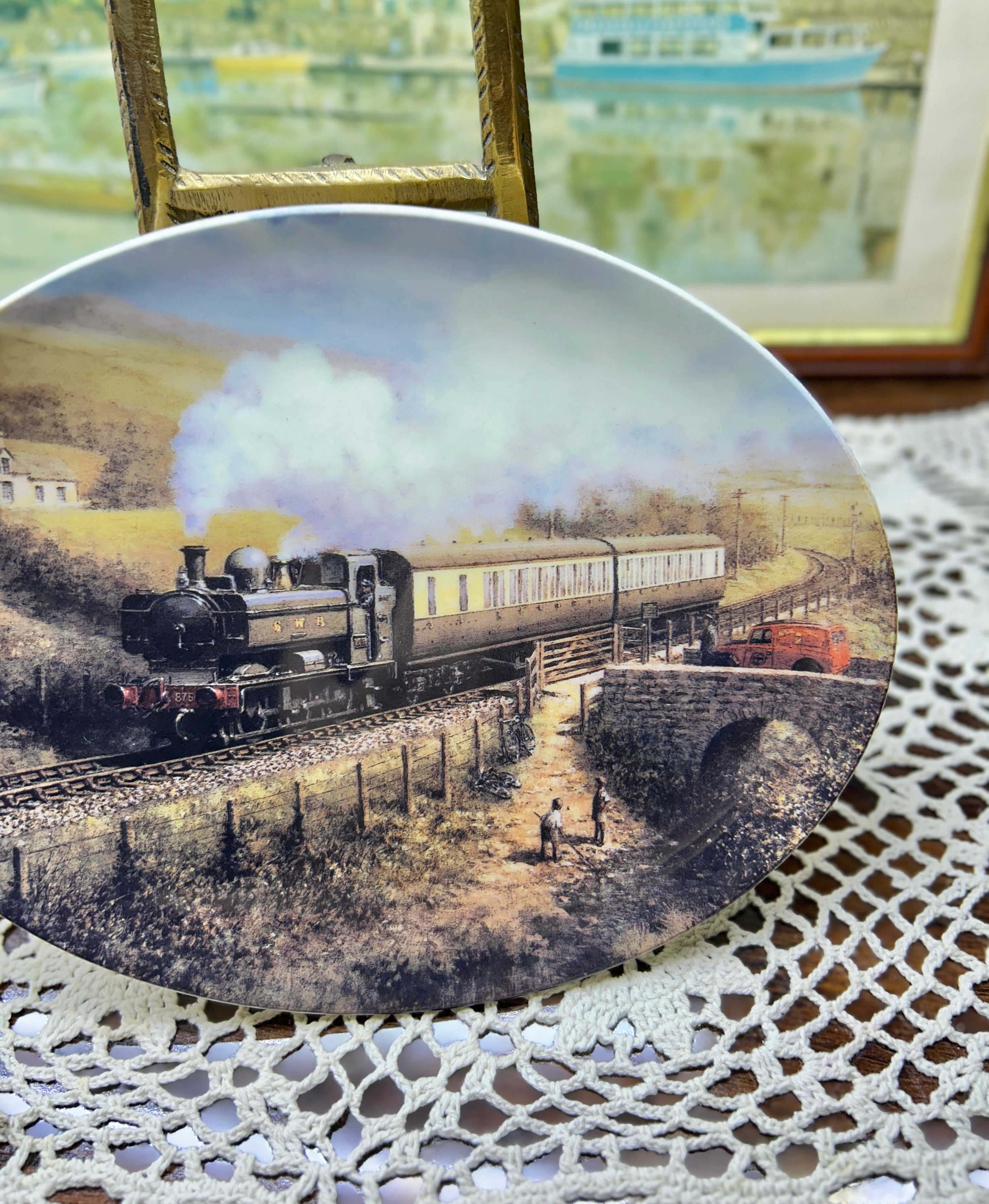 Wedgwood collectors plate from the "Railway Memories" series, featuring the artwork "Local Delivery" by artist Don Breckon 9”