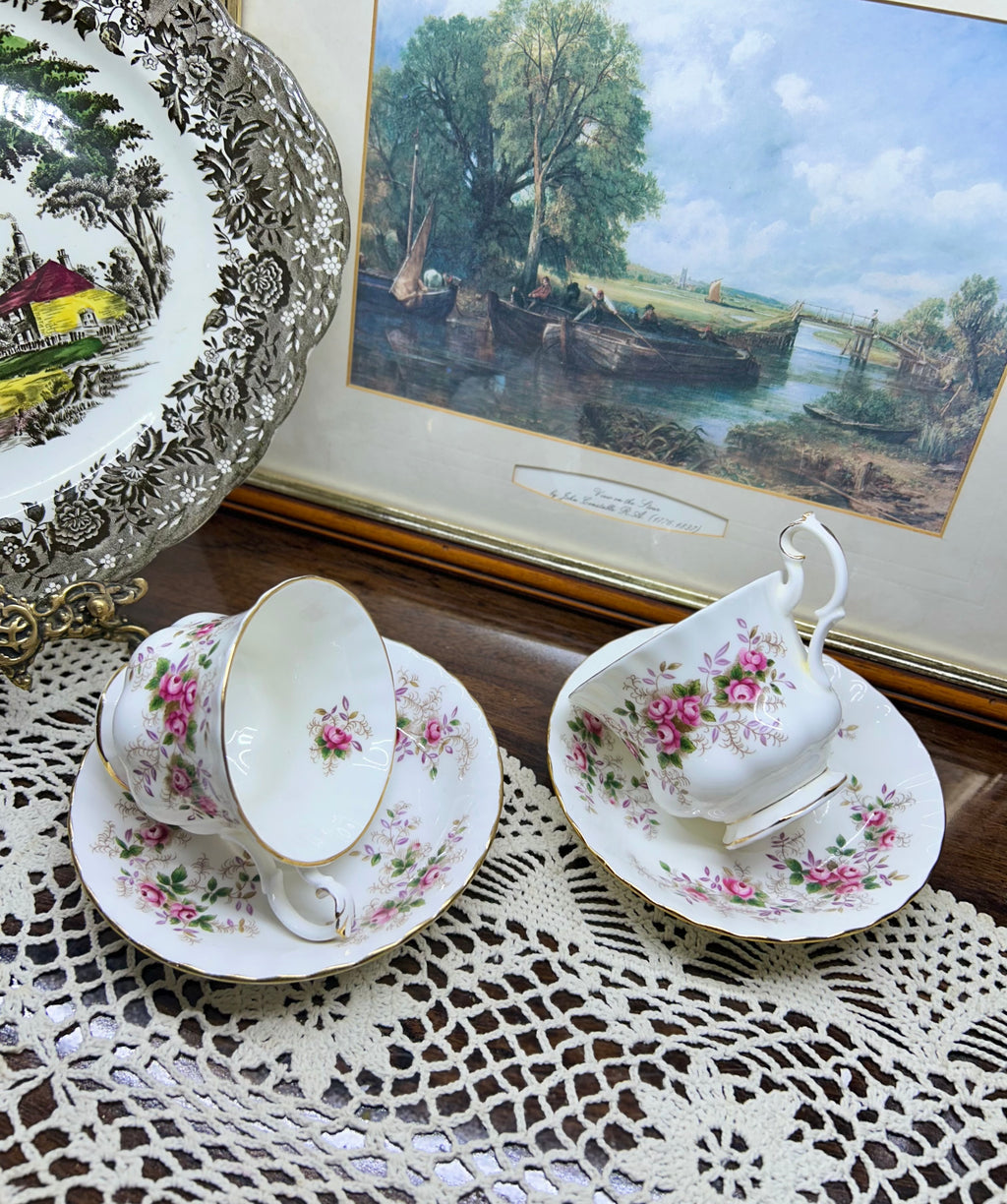 Royal Albert “Lavender Rose” tea cup and saucer set, made of fine bone china in England