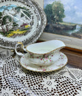 Royal Albert “cottage garden” gravy boat with saucer