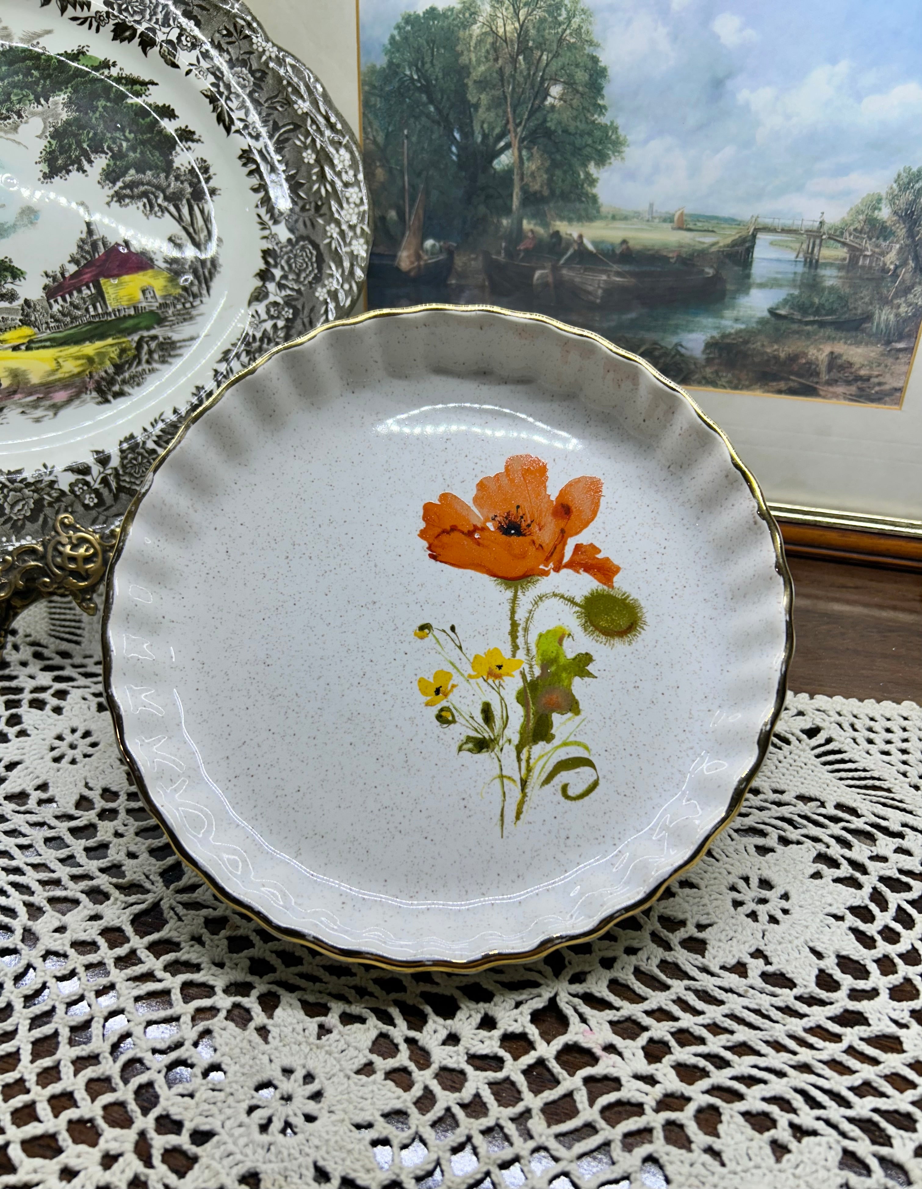 Vintage ceramic pie dish by kernewek pottery — England