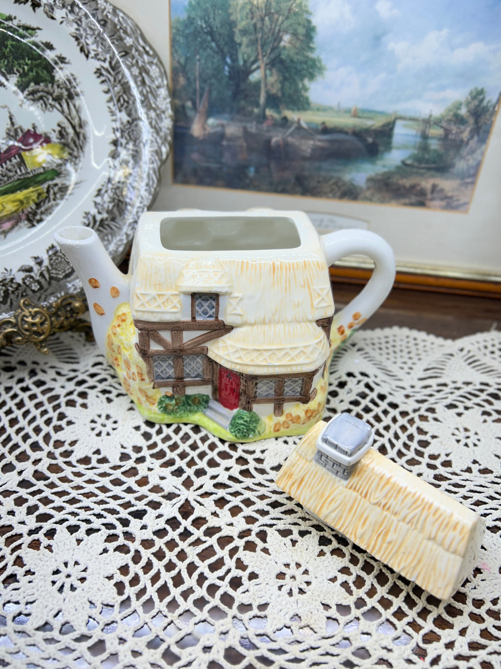 Vintage cottage teapot, from the "Western House" collection designed by Annie Rowe 7”