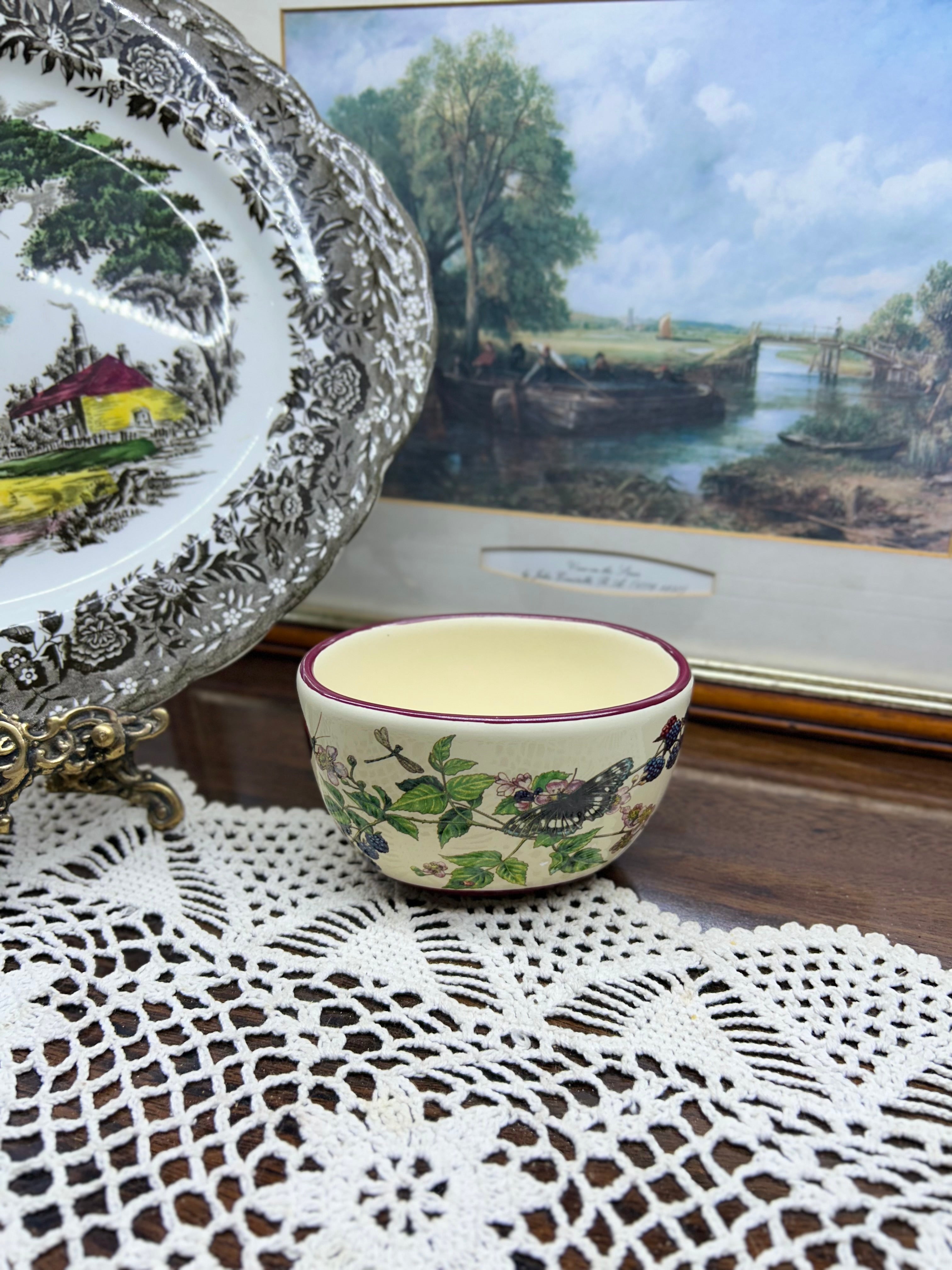 Vintage ceramic floral mini planter