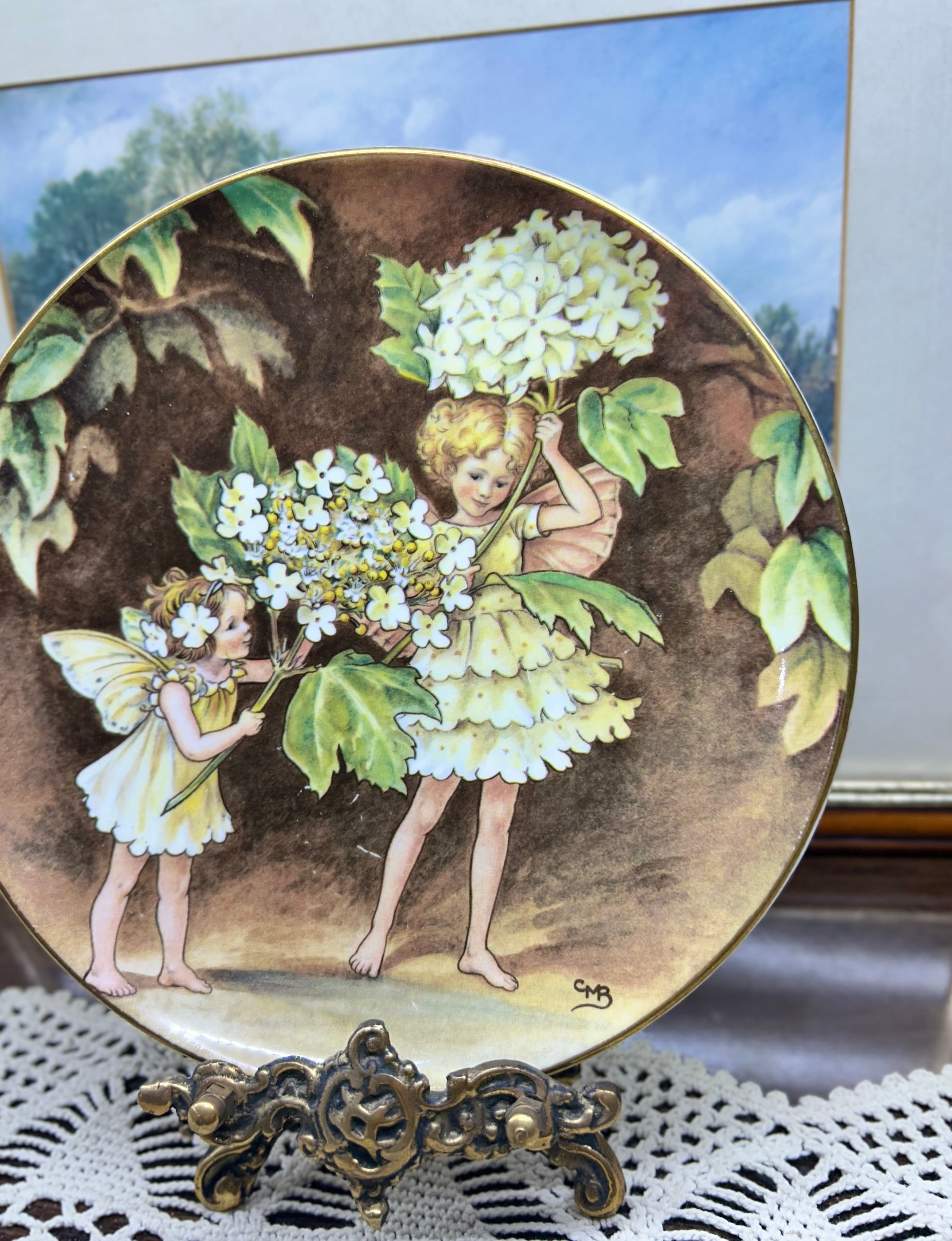 Vintage collectible porcelain plate from the "Festival of Flower Fairies" series