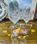 Bohemia 24% lead victoria inticate hand-cut crystal wine glasses — Set of 4