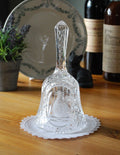 LARGE vintage Hofbauer Byrdes 24% lead crystal hand bell with a bird etched design