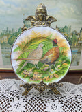 Decorative porcelain collector wall plate features a "Ring-Necked Pheasant" design — fine bona China 6”