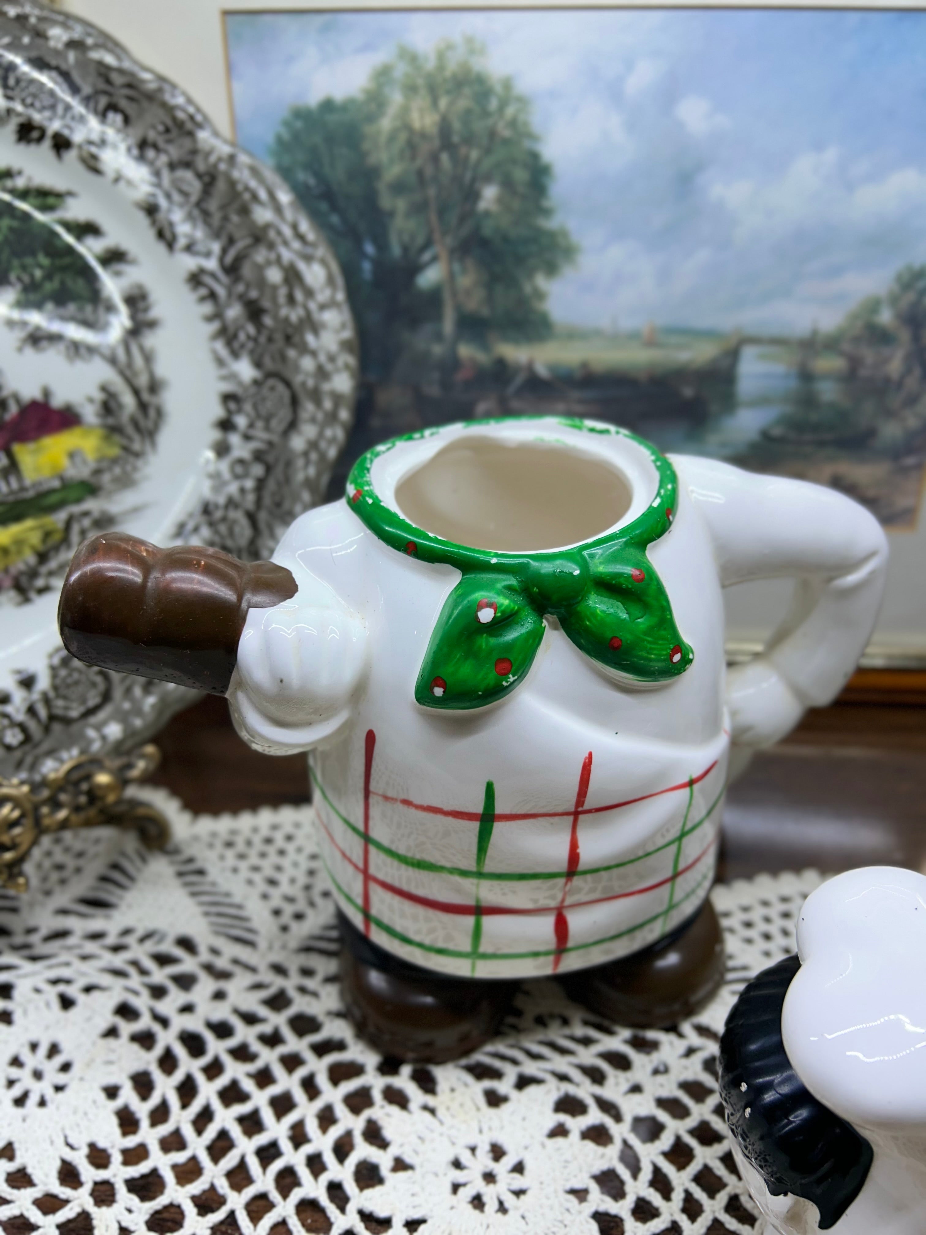 vintage ceramic chef figural teapot